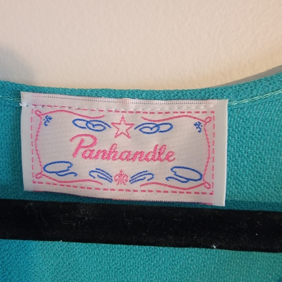 Frilly Short Sleeved Blouse-Teal - Picture 5 of 5